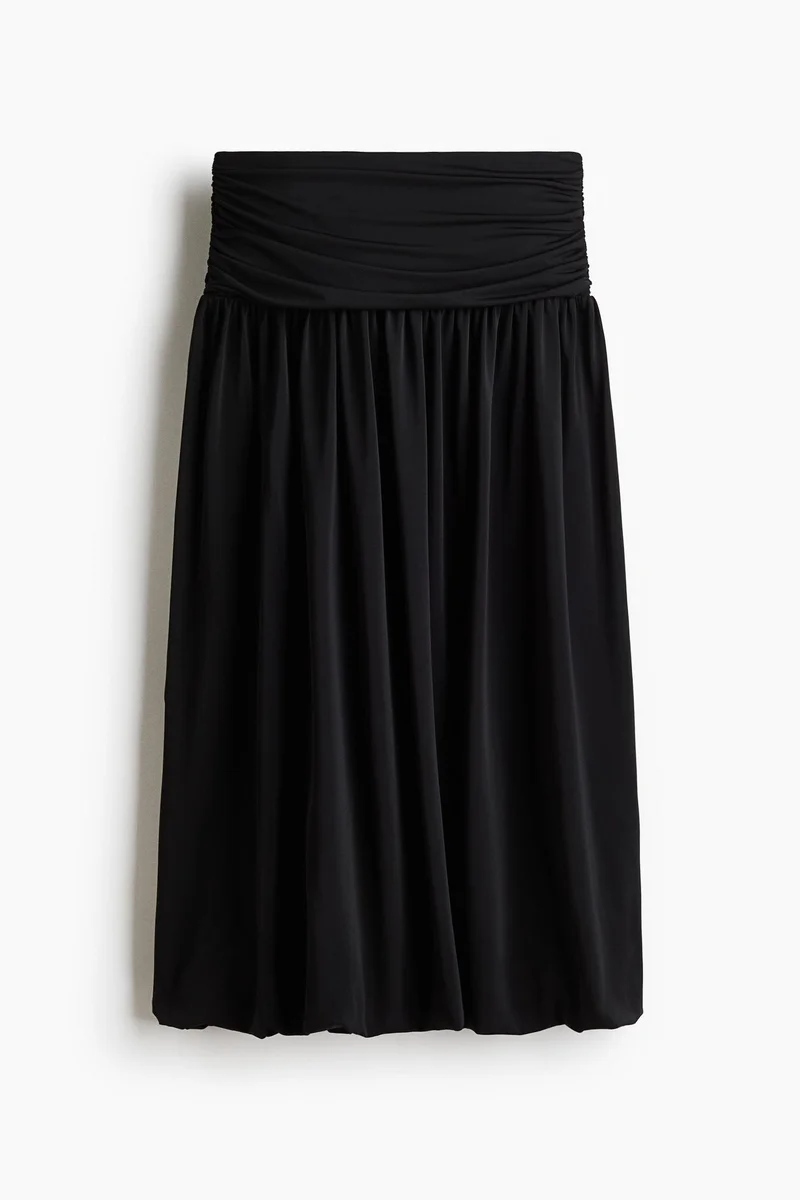 Bubble-hem jersey skirt